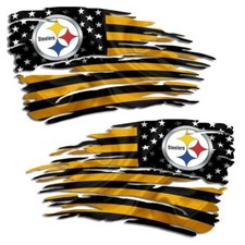 Pittsburgh American Flag Decal Sticker Distre...