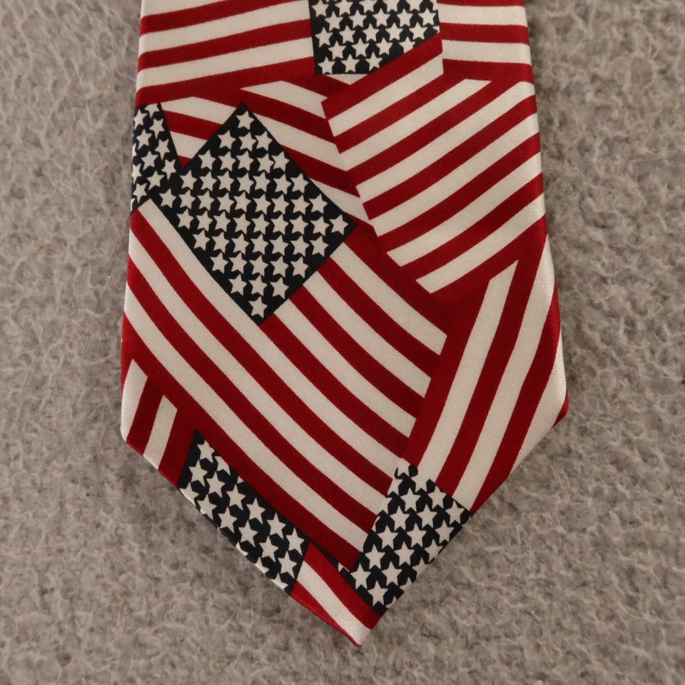 Corbata Stonehenge Roja Blanca Azul Bandera EE. UU. 100% Seda Hecha en EE. UU. 3,75" Foto 2 de 4