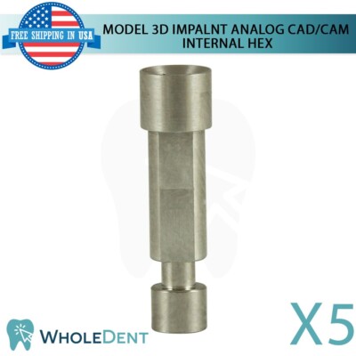 5x 3D  Analog CAD/CAM Abutment Model Lab Dental Int Hex Platform Instrument