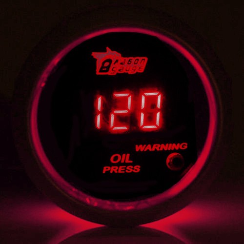 52mm Auto Rot Digital Öldruck LED Anzeige Instrument Instrumente Öldruckanzeiger - Bild 4 von 6