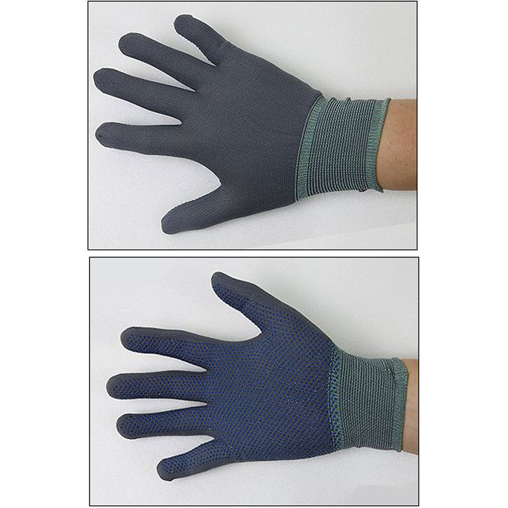 3 Pairs Dot Palm work gloves Coated Nylon Nitrile Rubber Gray gl