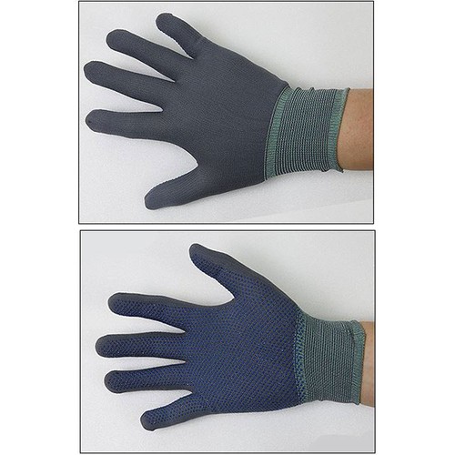 3 Pairs Dot Palm work gloves Coated Nylon Nitrile Rubber Gray gloves