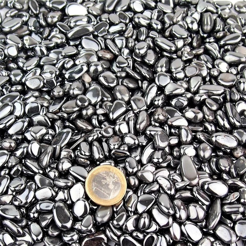 schöne kleine Hämatit Blutstein Trommelsteine Heilsteine 8 - 12 mm AA-Qualität p - Bild 2 von 3