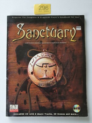 SANCTUARY D&D E3 D20 RPG MODULE 4-6 3/4 LVL COMPLETE WITH CD ROM VNC 110 Pg 2002