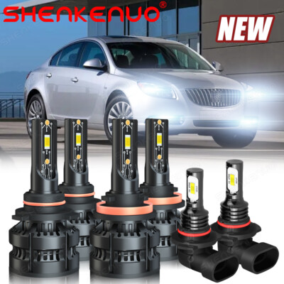 For Buick Regal 2011-2013 Combo 6X LED Headlights High Low + Fog Light Bulbs Kit