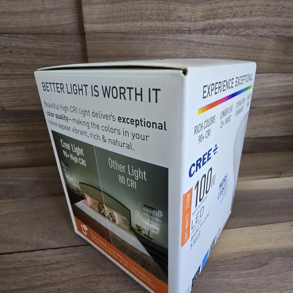 Cree 100W Equivalent Daylight BR30 Dimmable Soft White 2700k LED Light bulb- - Image 3 of 4