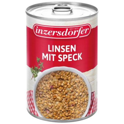 (7,48 EUR/kg) Inzersdorfer Linsen mit Speck, 400 g,