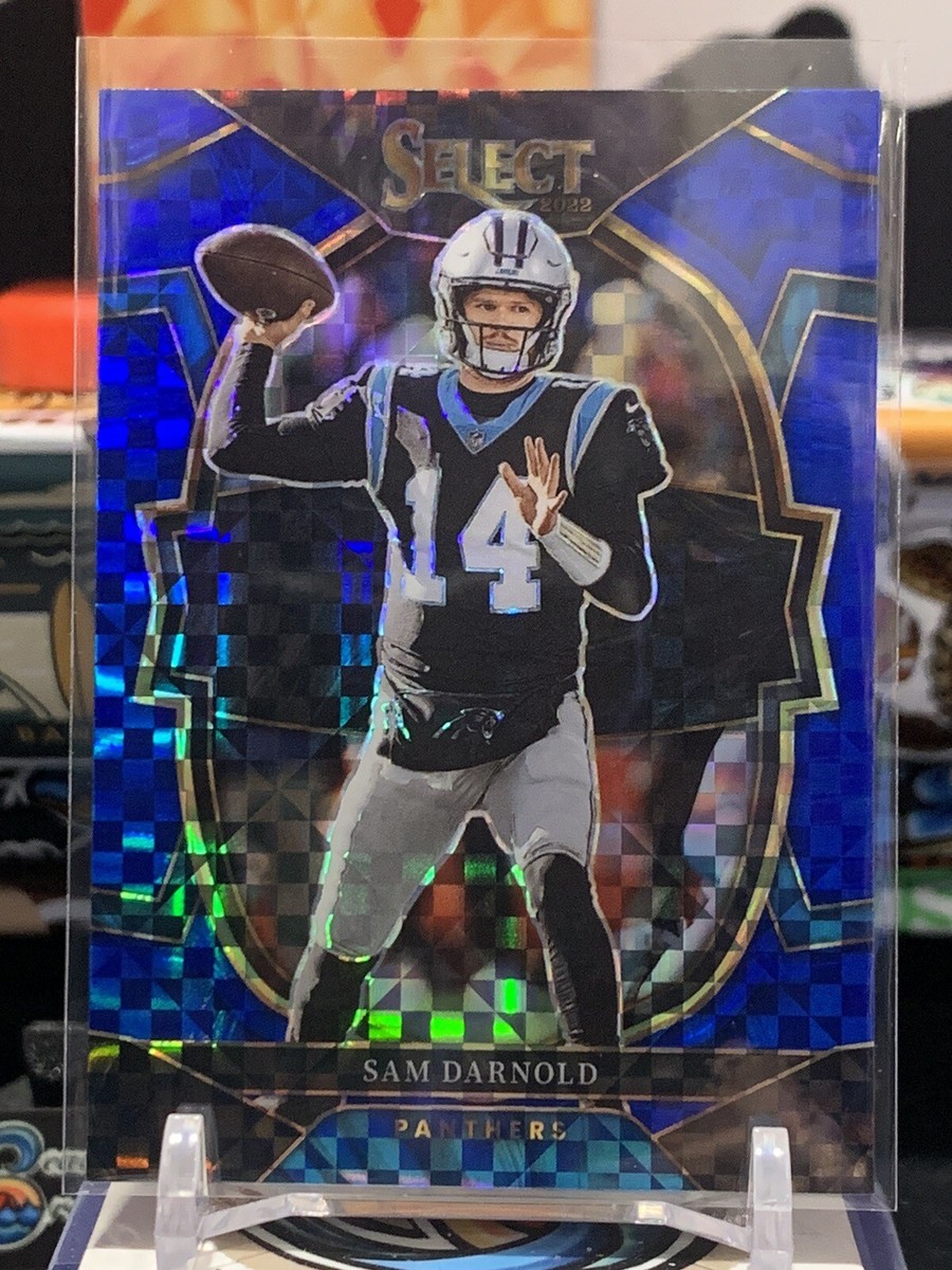 2022-23 Panini Select Football Sam Darnold Blue Checkerboard