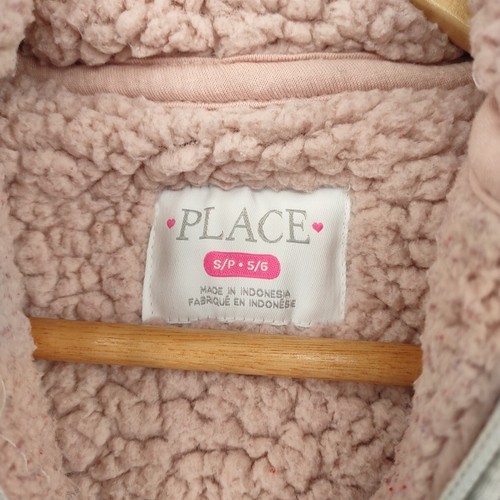 Children Place Girl Sweater Small 5/6 Gray Full Zip Hoodie Outdoor Shepard Lined - Picture 3 of 11