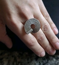 Modernist Israel 925 Artisan Made Adjustable Ring