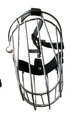 Bronzedog Dog Muzzle Metal Mask - Wire Basket - Adjustable Leather Straps Large