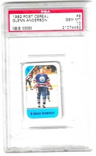 1982 Post Cereal Glenn Anderson HOF #9 Graded Card PSA 10 Oilers gem mint pop 2