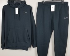 NIKE FLEECE SWEATSUIT HOODIE  PANTS JOGGERS OUTFIT SET BLACK NEW SIZE 2XL 