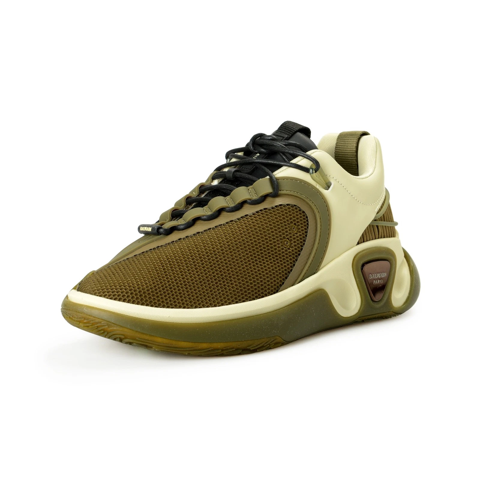 Balmain — Balmain Men's "B Runner" Canvas & Leather Athletic Sneakers Shoes US 7 EUR 40