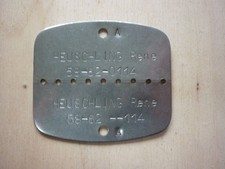 Plaque d' identité soldat de la classe 1958 qui a fait la guerre d' Algérie