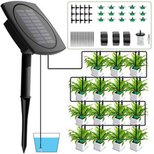 Irrigatore Automatico per Vasi Solare Irrigazione a Goccia Con 12 Timer, 15M Sis