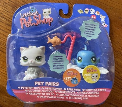 Littlest Pet Shop Paar 327 Kugelfische & 328 Perserkatzen LPS, neu & versiegelt