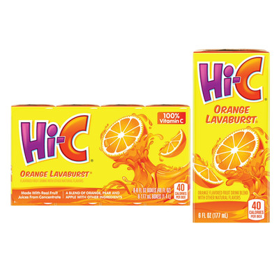 Hi-C Orange Lavaburst Fruit Juice, 6 fl oz, 8 Juice Boxes