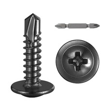 300Pcs8 3/4  for Sheet Metal Self-Tapping Screws 410 Black Stainless Steel Tr...