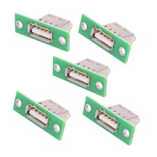 xiwai 5pcs USB Type-A Female DIY OEM Socket Connector with Panel Mount USB 2....