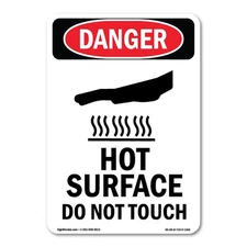Hot Surface Do Not Touch ANSI Danger Sign Metal Plastic Decal