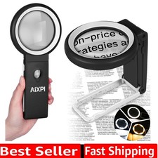 Magnifying Glass with Light and Stand, 10x Large Lighted Magnifying Glass 18 ...