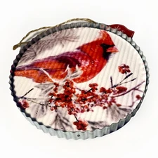 Holiday Time Cardinal Plaque Ornament Christmas Holiday Birds