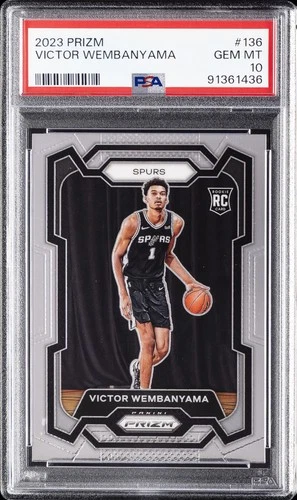 2023 PANINI PRIZM #136 VICTOR WEMBANYAMA ROOKIE RC PSA 10