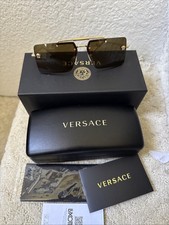New Versace men  s sunglasses OVE224 Gold Frame Dark Brown Lense Italy made