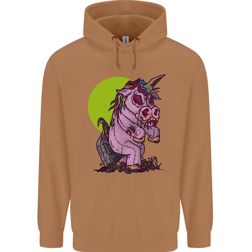 Un Zombie Unicornio Divertido Halloween Terror Hombre 80% Algodón con Capucha - Imagen 12 de 29