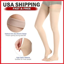 20-30MMHG Over The Knee Thigh High Compression Socks Medical Tights Stockings