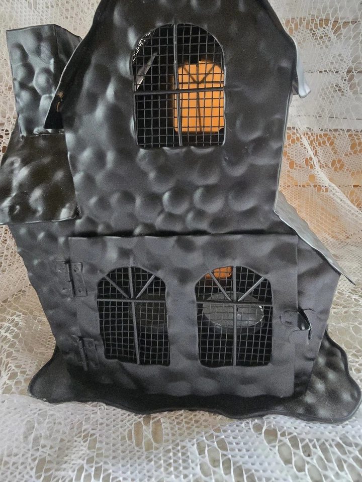 Spooky Gothic 黑色金属屋灯饰蜡烛灯万圣节装饰  — 第 2/4 张图片