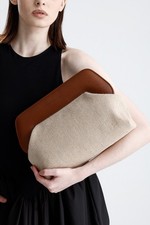 Jute Clutch Bag Handmade Vintage Evening Clutch Purse Vegan Leather Lined Bags