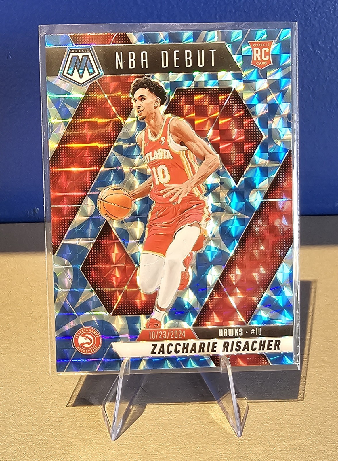 2024-25 Panini Mosaic - NBA Debut Zaccharie Risacher #269 Reactive Blue (RC)