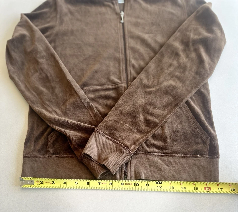 Y2K Juicy Couture Velour Tracksuit Skull Graphic Brown Jacket Xl Pant L  - Image 4 of 4