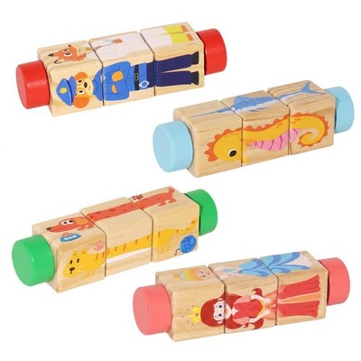 Drehspielzeug Holzbaustein Geschenke für Kinder Holz Drehspiel