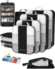 8 Set Compression Packing Cubes for Travel Essentials,Compressible Expandable...