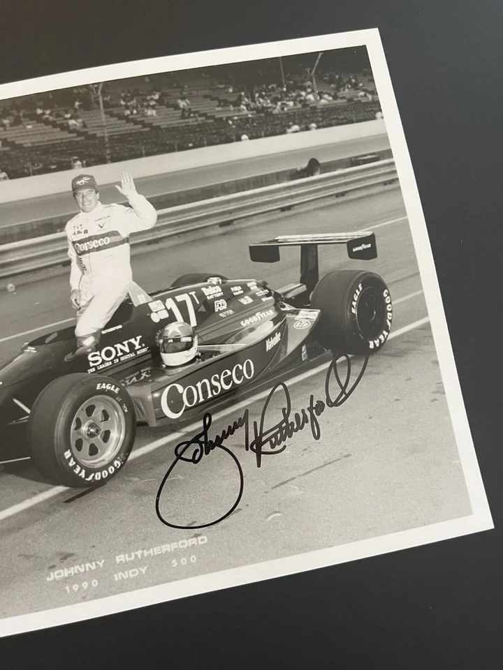 JOHNNY RUTHERFORD NASCAR & INDY 500 3x Winner: Hand Signed Photo 8 x 10” /KSK - Image 3 of 4