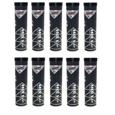 10 PK NLGI #2 Lithium Moly Extreme Pressure Grease Tubes For Full Size Grease Gu