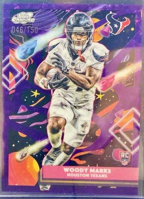 2025 Topps Chrome Cosmic Woody Marks #142 Purple Nebula  /150 Refractor Texans