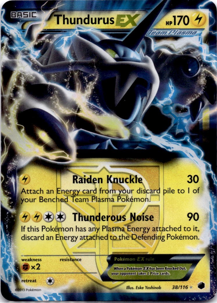 Thundurus EX (Team Plasma) 38/116 Plasma Freeze Holo LP