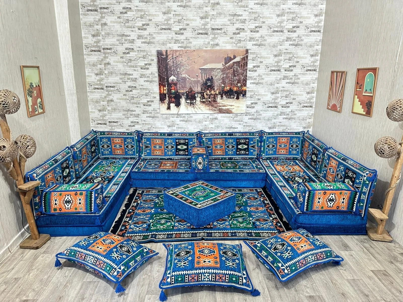 Oriental Sofa, Oriental Seating Area, Seat Cushion, Arabic Corner Majlis