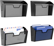 Simple Trending 4 Pack Wall File Organizer, Mesh Vertical Mounted File Folder Bi