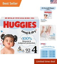 Huggies Snug  Dry Size 4 Diapers 92 Count - Ultimate Leak Protection  Comfort