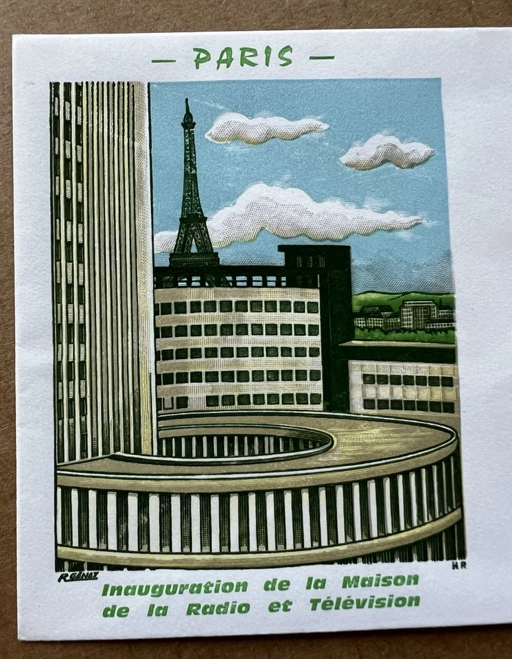Francia 1963 FDC • Maison de la Radio-Télévision París • Torre Eiffel Foto 2 de 4