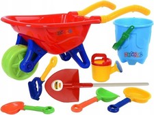 8teiliges Sandkastenspielzeug Set Schubkarre Giekanne Sieb Rechen Eimer