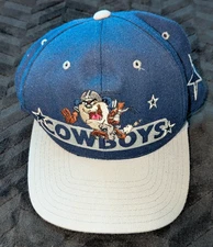Dallas Cowboys Taz Looney Tunes VTG Snapback NFL Hat Drew Pearson Design