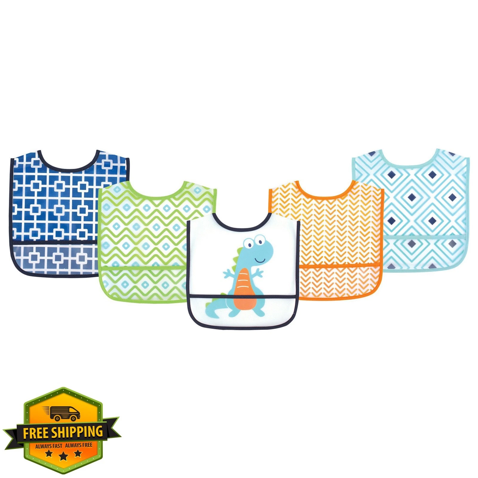 Luvable Friends Dinosaur PEVA Bibs
