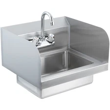 17"x 15" Commercial Hand Wash Sink Wall Mount Basin Stainless Steel