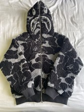 black BAPE ABC Camo Relaxed Shark Zip-up Hoodie
